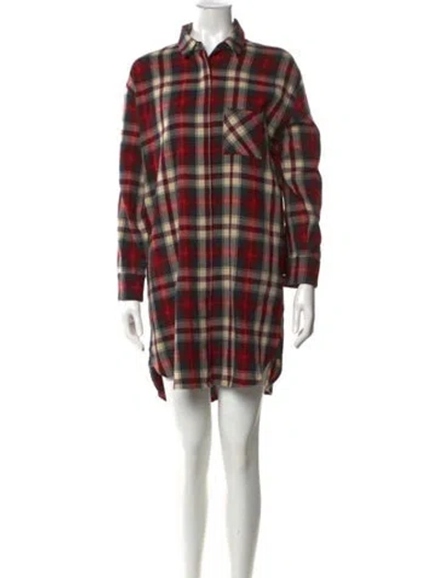 Pre-owned Maje Goat Leather Mini Dress In Red