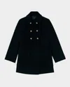 Maje Wool-blend Pea Coat In Black
