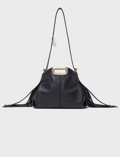 Maje Gold Handle Miss M Mini Bag In Black