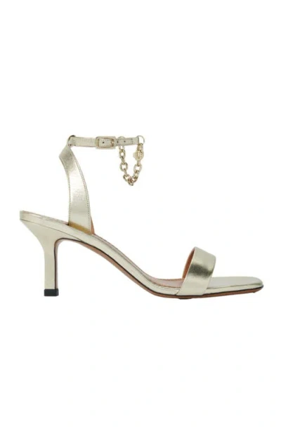 MAJE MAJE GOLD METALLIC LEATHER SANDALS