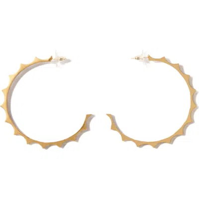 MAJE MAJE GOLD TAPERED METAL HOOP EARRINGS