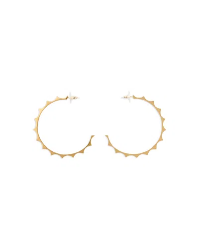 Maje Gold Tone Tapered Metal Hoop Earrings