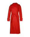 Maje Goldie Trench Coat In Red Cotton In Red
