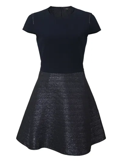 Pre-owned Maje Granaig Short-sleeve Mini Dress In Blue