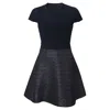 Maje Granaig Short Sleeve Mini Dress In Navy Blue Polyester In Blue