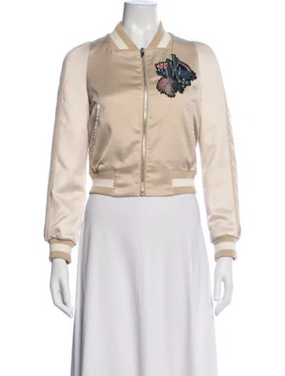 Pre-owned Maje Graphic Print Bomber Jacket In Neutrals