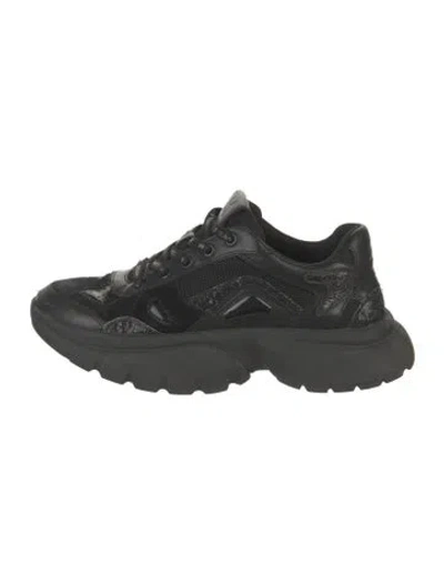 Pre-owned Maje Graphic Print Chunky Sneakers In Black