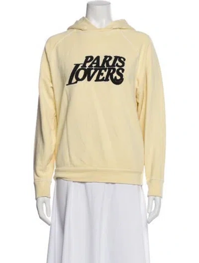 Pre-owned Maje Graphic Print Crew Neck Hoodie In Neutral