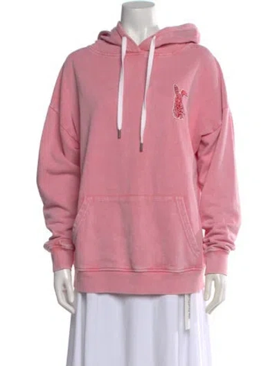 Pre-owned Maje Graphic Print Crew Neck Hoodie In Pink