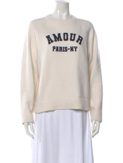 Pre-owned Maje Graphic Print Crew Neck Sweater In Neutral