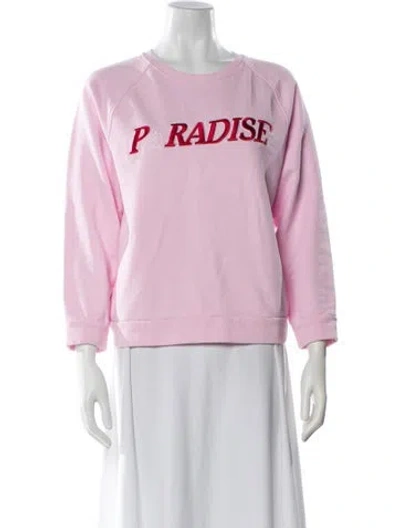 Pre-owned Maje Graphic Print Crew Neck Sweater In Pink