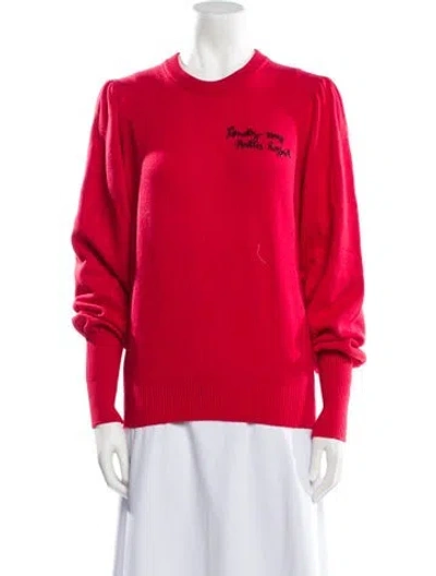 Pre-owned Maje Graphic Print Crew Neck Sweater In Red