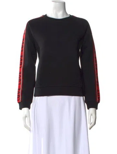 Pre-owned Maje Graphic Print Crew Neck Sweatshirt In Black