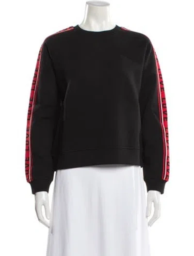 Pre-owned Maje Graphic Print Crew Neck Sweatshirt In Black