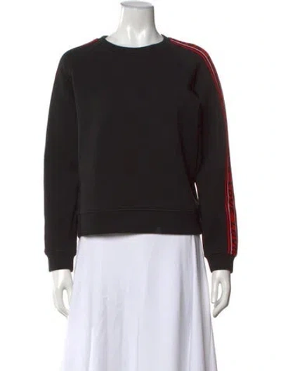 Pre-owned Maje Graphic Print Crew Neck Sweatshirt In Black
