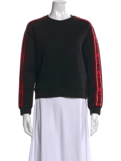 Pre-owned Maje Graphic Print Crew Neck Sweatshirt In Black