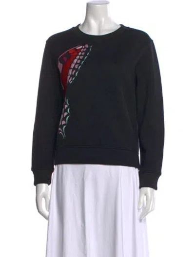 Pre-owned Maje Graphic Print Crew Neck Sweatshirt In Black
