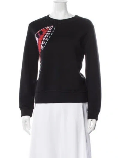 Pre-owned Maje Graphic Print Crew Neck Sweatshirt In Black