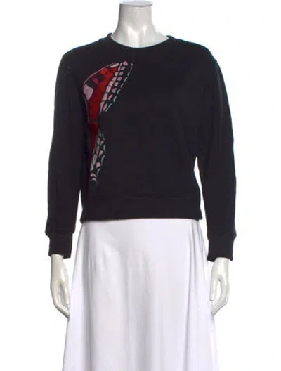 Pre-owned Maje Graphic Print Crew Neck Sweatshirt In Black/red/white