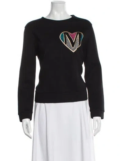 Pre-owned Maje Graphic Print Crew Neck Sweatshirt In Gray