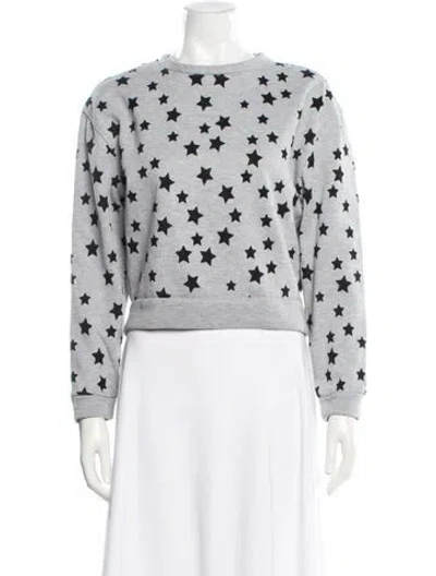 Pre-owned Maje Graphic Print Crew Neck Sweatshirt In Gray