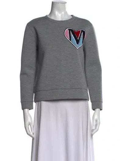 Pre-owned Maje Graphic Print Crew Neck Sweatshirt In Grey