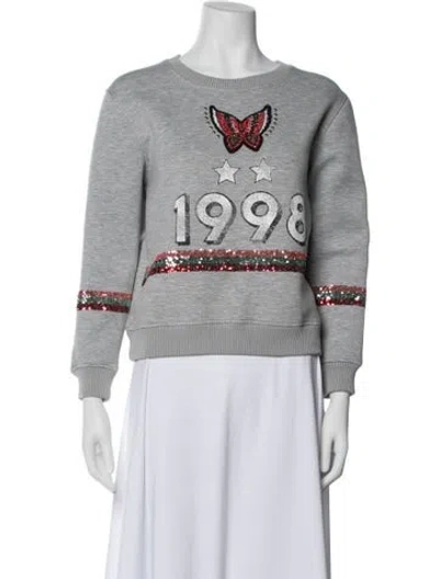 Pre-owned Maje Graphic Print Crew Neck Sweatshirt In Multi