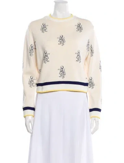 Pre-owned Maje Graphic Print Crew Neck Sweatshirt In Neutral