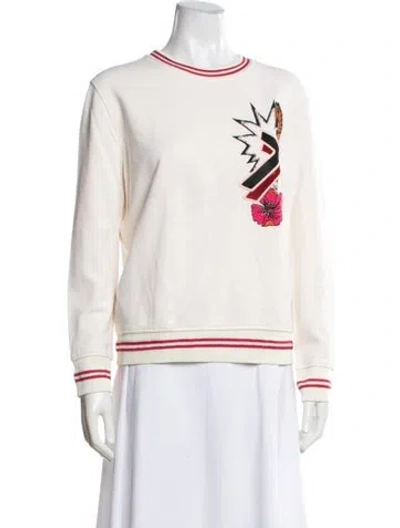Pre-owned Maje Graphic Print Crew Neck Sweatshirt In Neutral