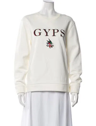 Pre-owned Maje Graphic Print Crew Neck Sweatshirt In Neutrals