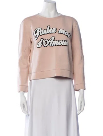 Pre-owned Maje Graphic Print Crew Neck Sweatshirt In Neutrals