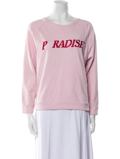 Pre-owned Maje Graphic Print Crew Neck Sweatshirt In Pink