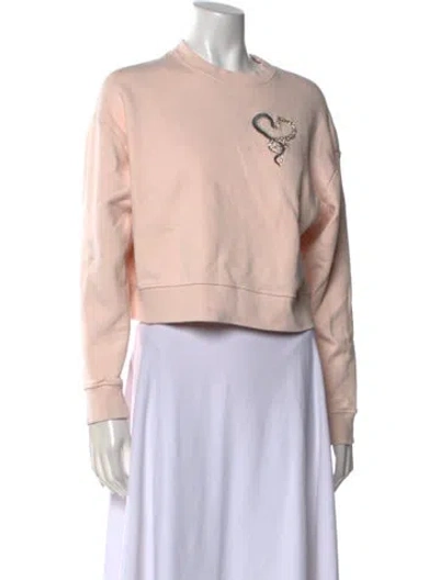 Pre-owned Maje Graphic Print Crew Neck Sweatshirt In Pink