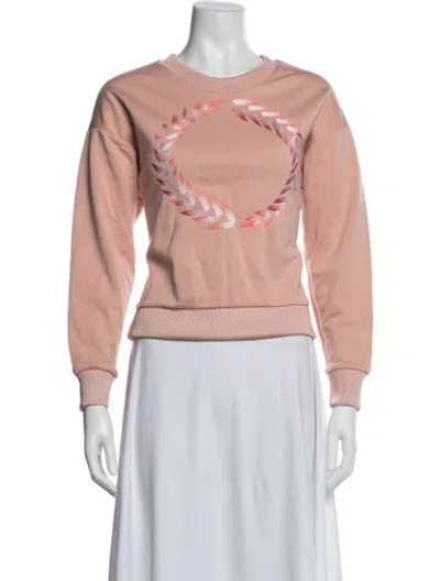 Pre-owned Maje Graphic Print Crew Neck Sweatshirt In Pink