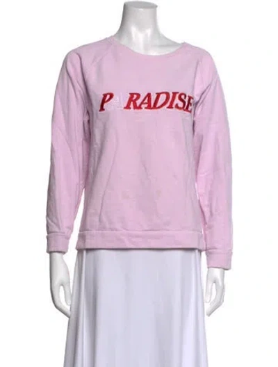 Pre-owned Maje Graphic Print Crew Neck Sweatshirt In Pink