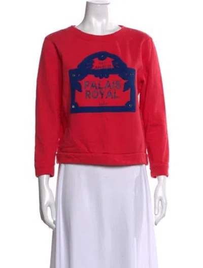 Pre-owned Maje Graphic Print Crew Neck Sweatshirt In Red