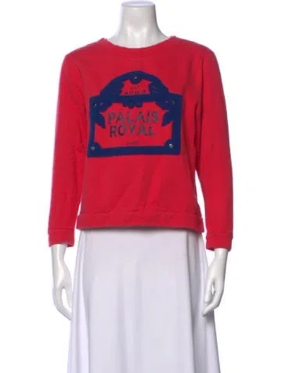 Pre-owned Maje Graphic Print Crew Neck Sweatshirt In Red