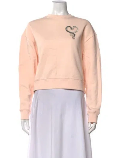 Pre-owned Maje Graphic Print Crew Neck Sweatshirt W/ Tags In Pink