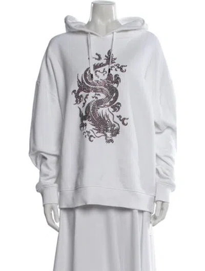 Pre-owned Maje Graphic Print Crew Neck Sweatshirt In White
