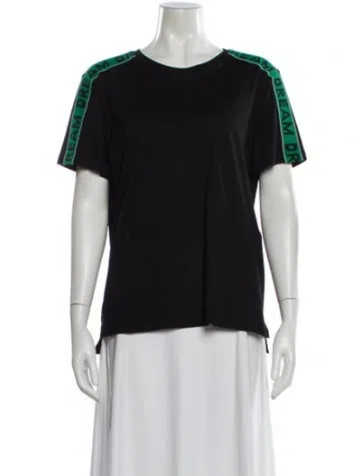 Pre-owned Maje Graphic Print Crew Neck T-shirt In Black