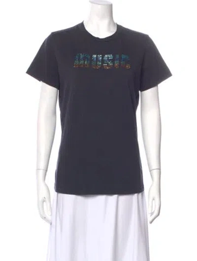 Pre-owned Maje Graphic Print Crew Neck T-shirt In Gray