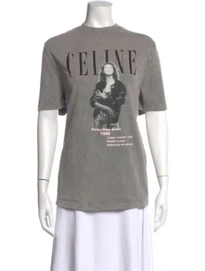 Pre-owned Maje Graphic Print Crew Neck T-shirt In Gray