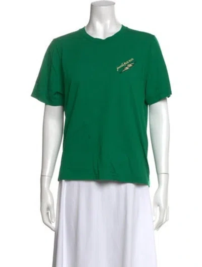 Pre-owned Maje Graphic Print Crew Neck T-shirt In Green