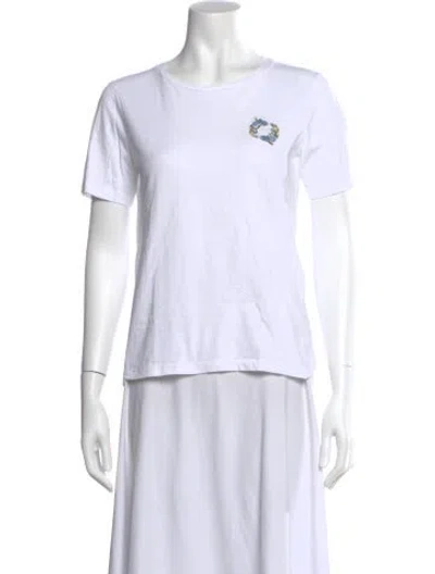 Pre-owned Maje Graphic Print Crew Neck T-shirt In Neutral