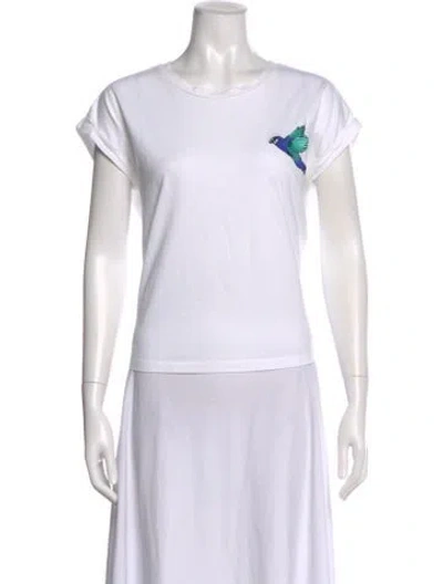 Pre-owned Maje Graphic Print Crew Neck T-shirt In Neutral