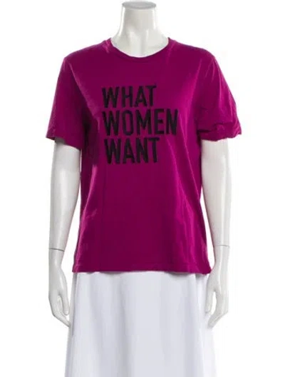 Pre-owned Maje Graphic Print Crew Neck T-shirt In Pink