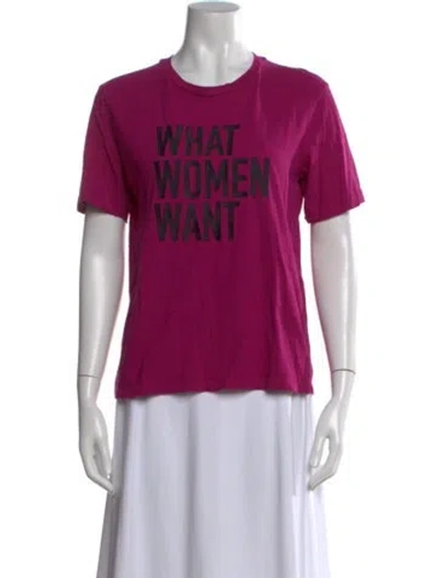 Pre-owned Maje Graphic Print Crew Neck T-shirt In Pink