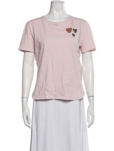 Pre-owned Maje Graphic Print Crew Neck T-shirt In Pink