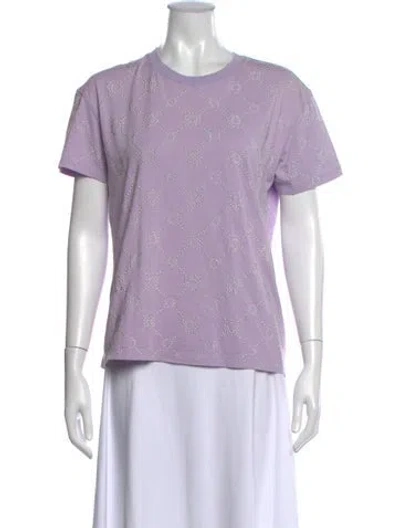 Pre-owned Maje Graphic Print Crew Neck T-shirt In Purple