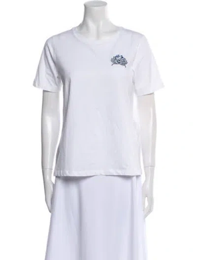 Pre-owned Maje Graphic Print Crew Neck T-shirt W/ Tags In White